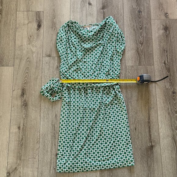 NWT Banana Republic Green Pattern Dress w Belt - Picture 10 of 10
